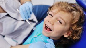 Happy child at dentist